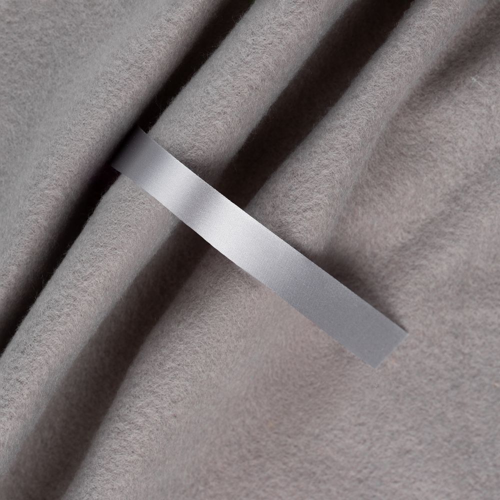 Лента сатиновая Satin 10 S, серая, 10 см с логотипом