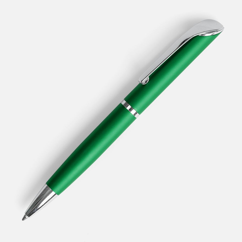Ручка шариковая Glide, зеленая с логотипом