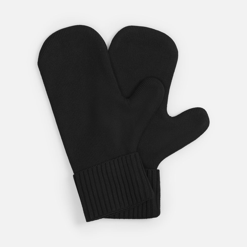 Варежки Yong, черные с логотипом