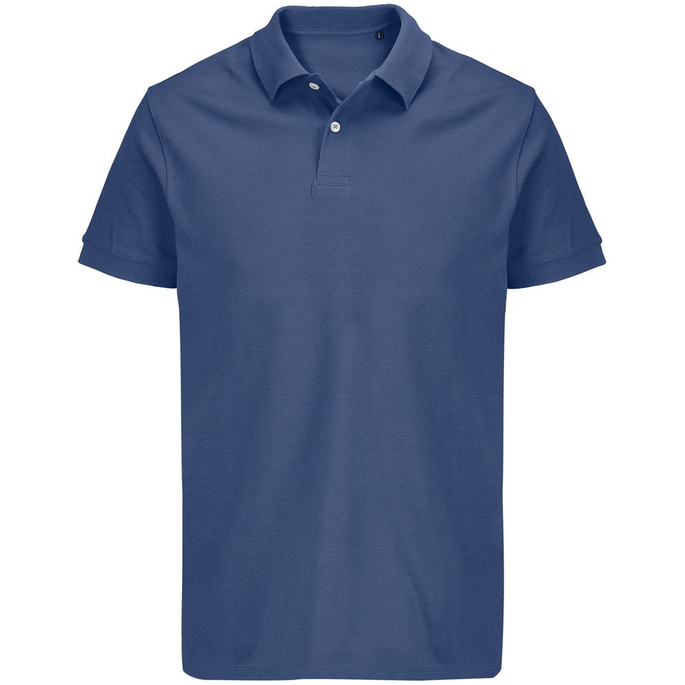 Рубашка поло унисекс Pacific, синяя (джинс) с логотипом