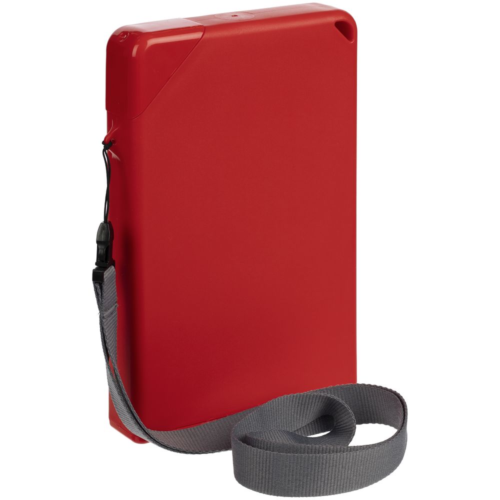 Плоская бутылка для воды Flacon, красная с логотипом