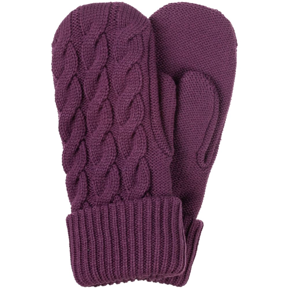 Варежки Heat Trick, баклажановые с логотипом