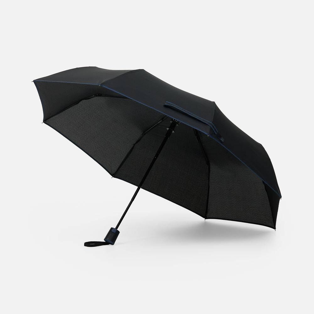 Зонт складной Edgeline, темно-синий с логотипом