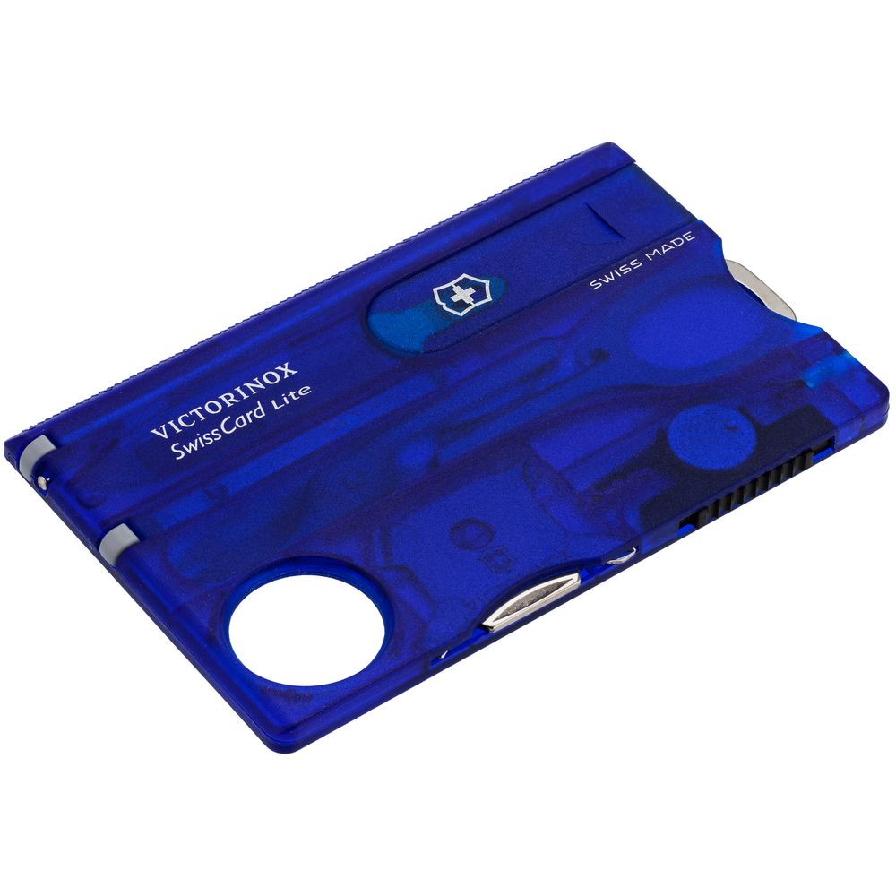 Набор инструментов SwissCard Lite, синий с логотипом
