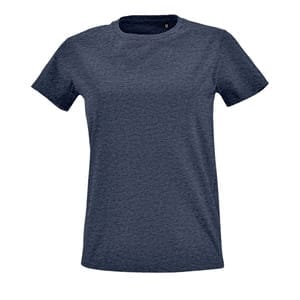 Футболка женская Imperial Fit Women, синий меланж с логотипом