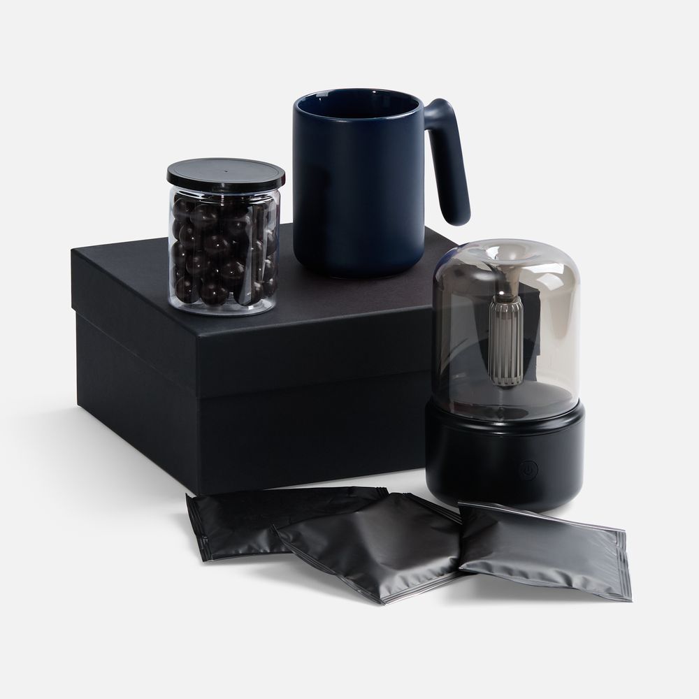 Набор «Микроклимат», черный с синим с логотипом