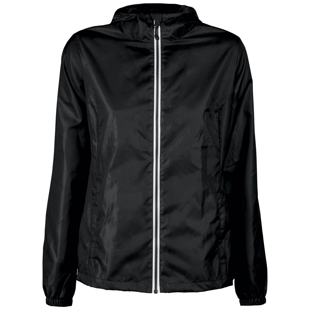 Ветровка женская Fastplant черная с логотипом
