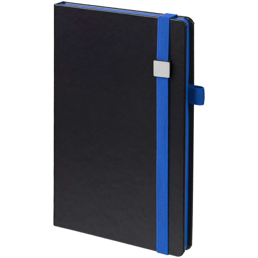 Ежедневник Ton Metal, недатированный, черный с синим с логотипом
