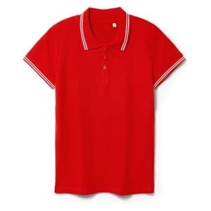 Рубашка поло женская Virma Stripes Lady, красная с логотипом