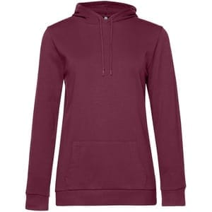 Толстовка с капюшоном женская Hoodie, бордовая с логотипом
