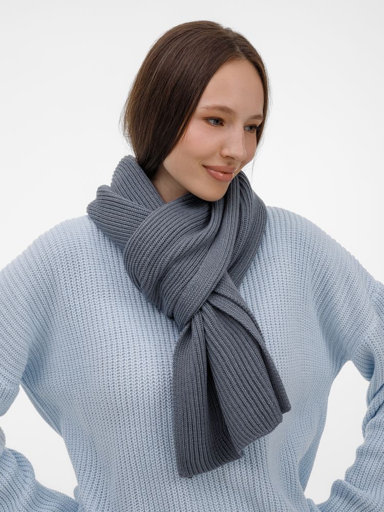 Шарфы с печатью логотипа. Шарф Nobilis Mono по цене 2 221 ₽ руб. (артикул 19908.27) Шарф Nobilis Mono, серый (стальной)