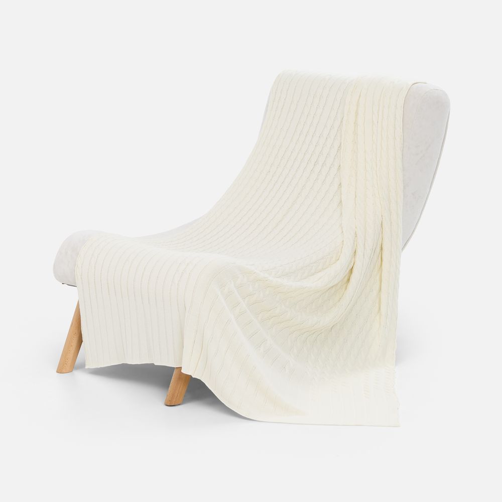 Плед Tressa, белый (молочный) с логотипом