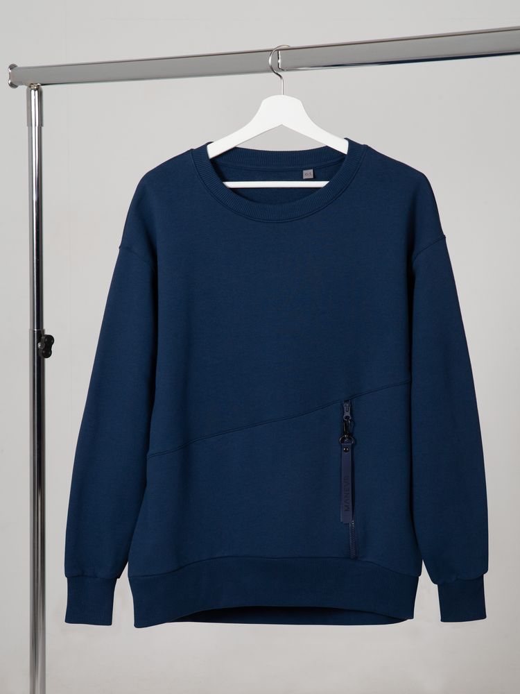 Свитшот унисекс Kosmos 2.0, темно-синий с логотипом