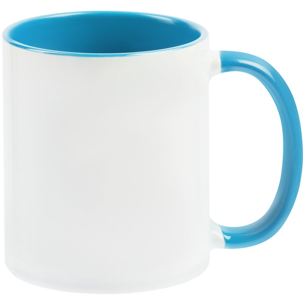 Кружка Promo Plus для сублимационной печати, светло-голубая с логотипом