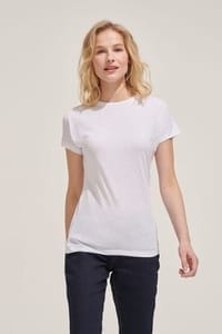 Футболка женская для сублимации Magma Women, белая с логотипом