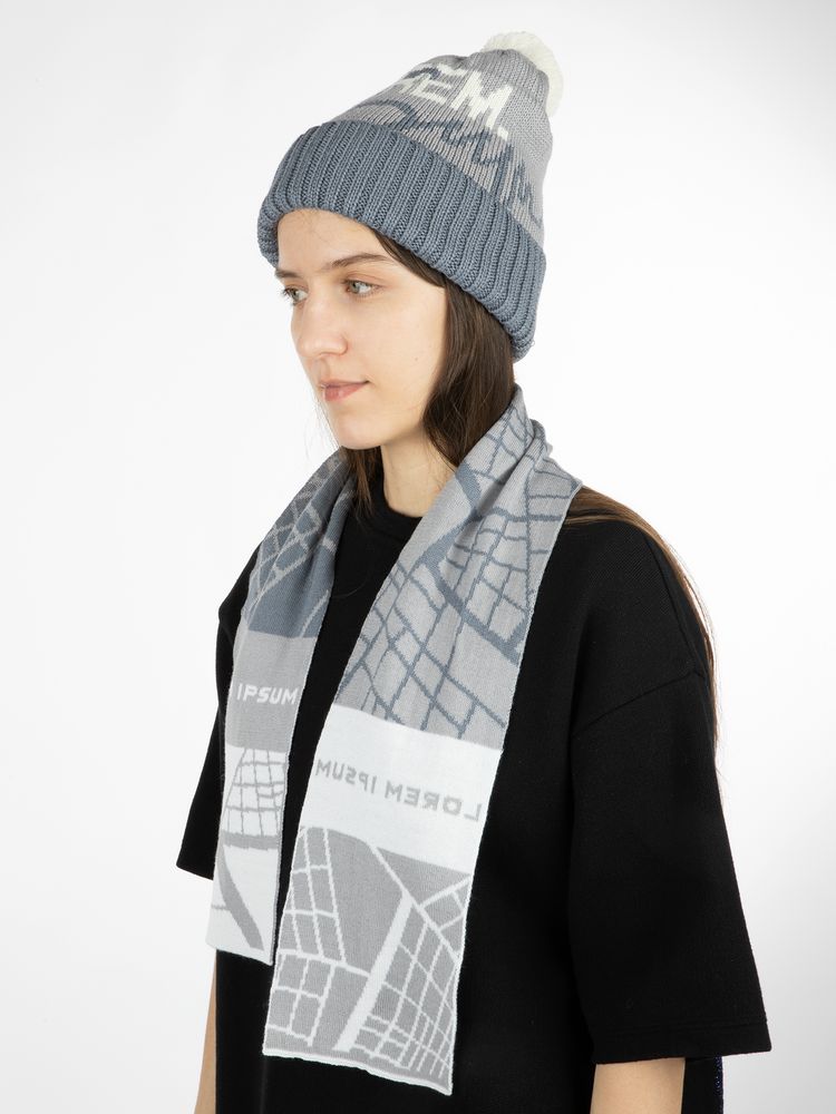 Шарф на заказ Tricksy Light, S, полушерсть с логотипом