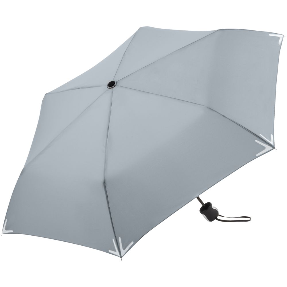 Зонт складной Safebrella, серый с логотипом