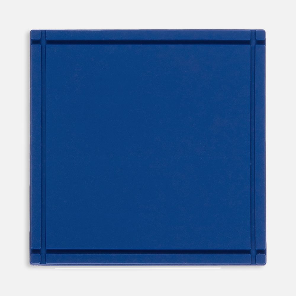 Лейбл из ПВХ Dzeta, L, синий с логотипом