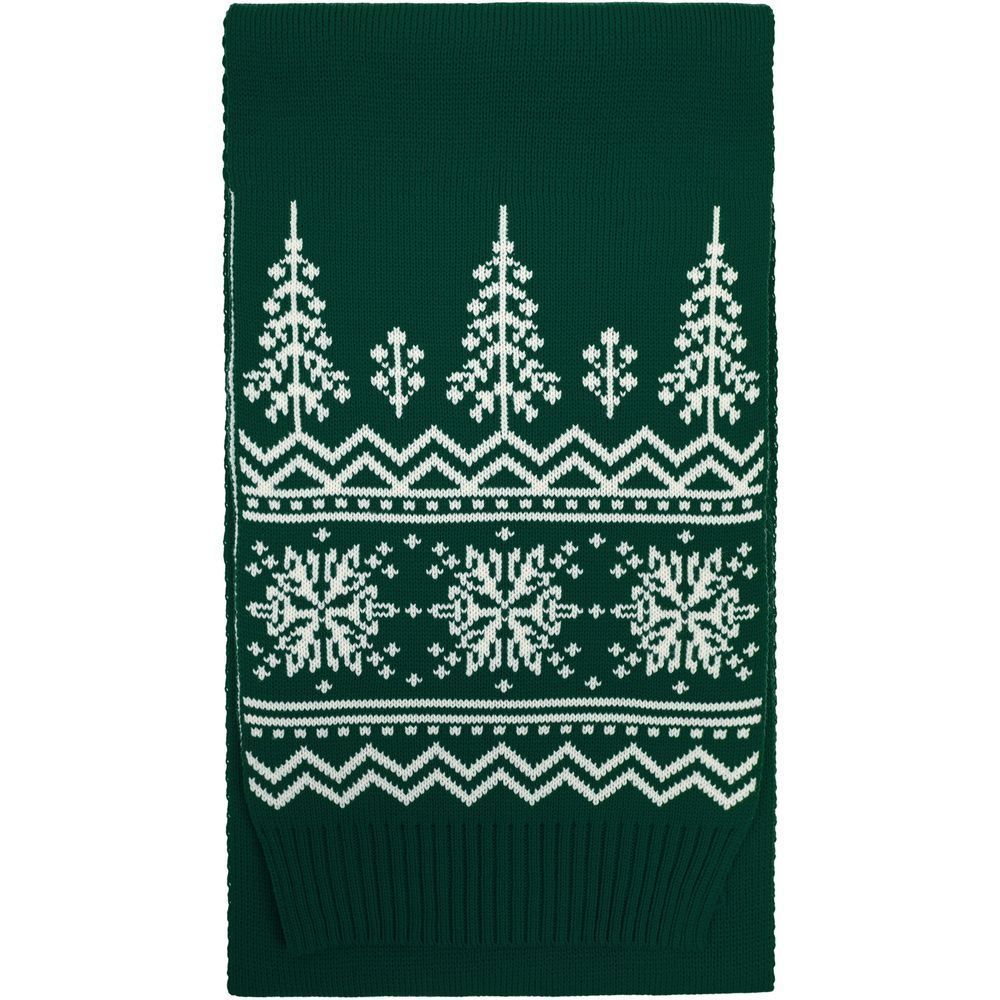 Шарф Elnik, зеленый с молочно-белым с логотипом