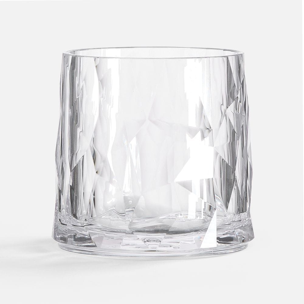 Стакан небьющийся Sate Crystal, вращающийся, прозрачный с логотипом