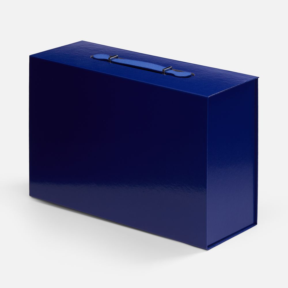 Коробка складная Holdfold, L, синяя с логотипом