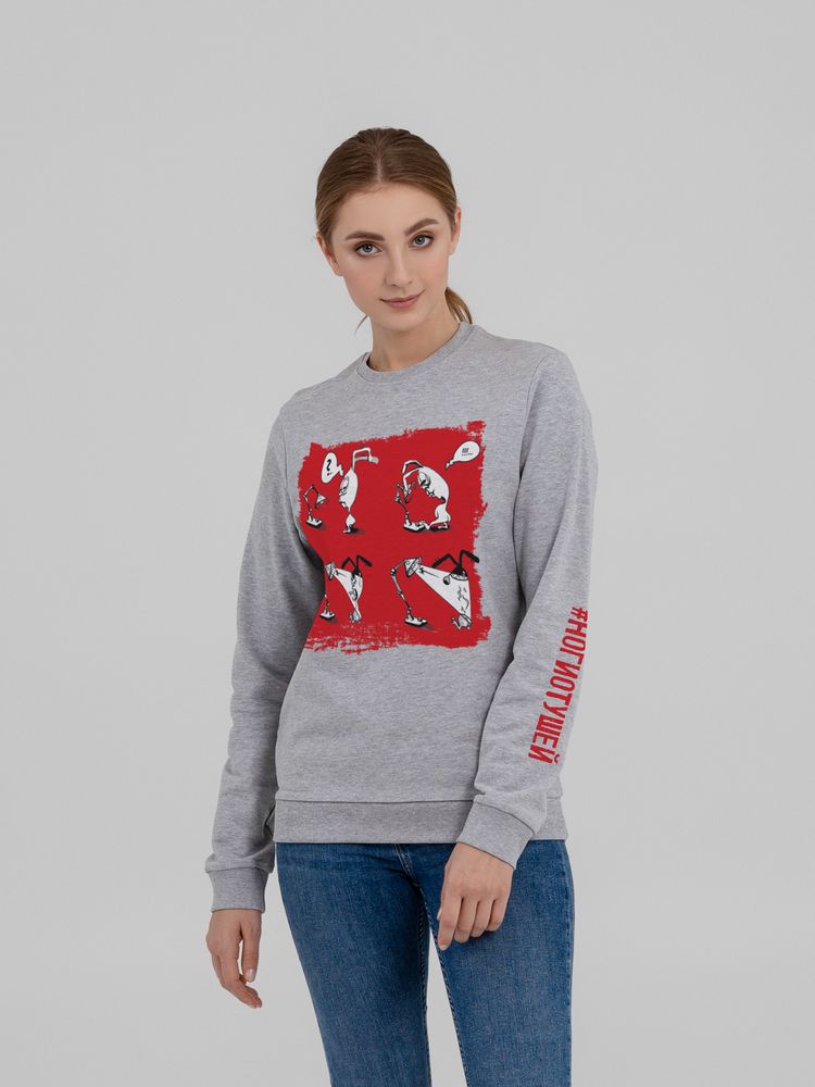 Толстовка «Ногиотушей», серый меланж с логотипом