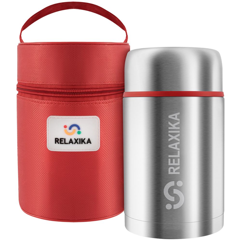 Термос для еды Relaxika 700, в чехле, стальной с логотипом