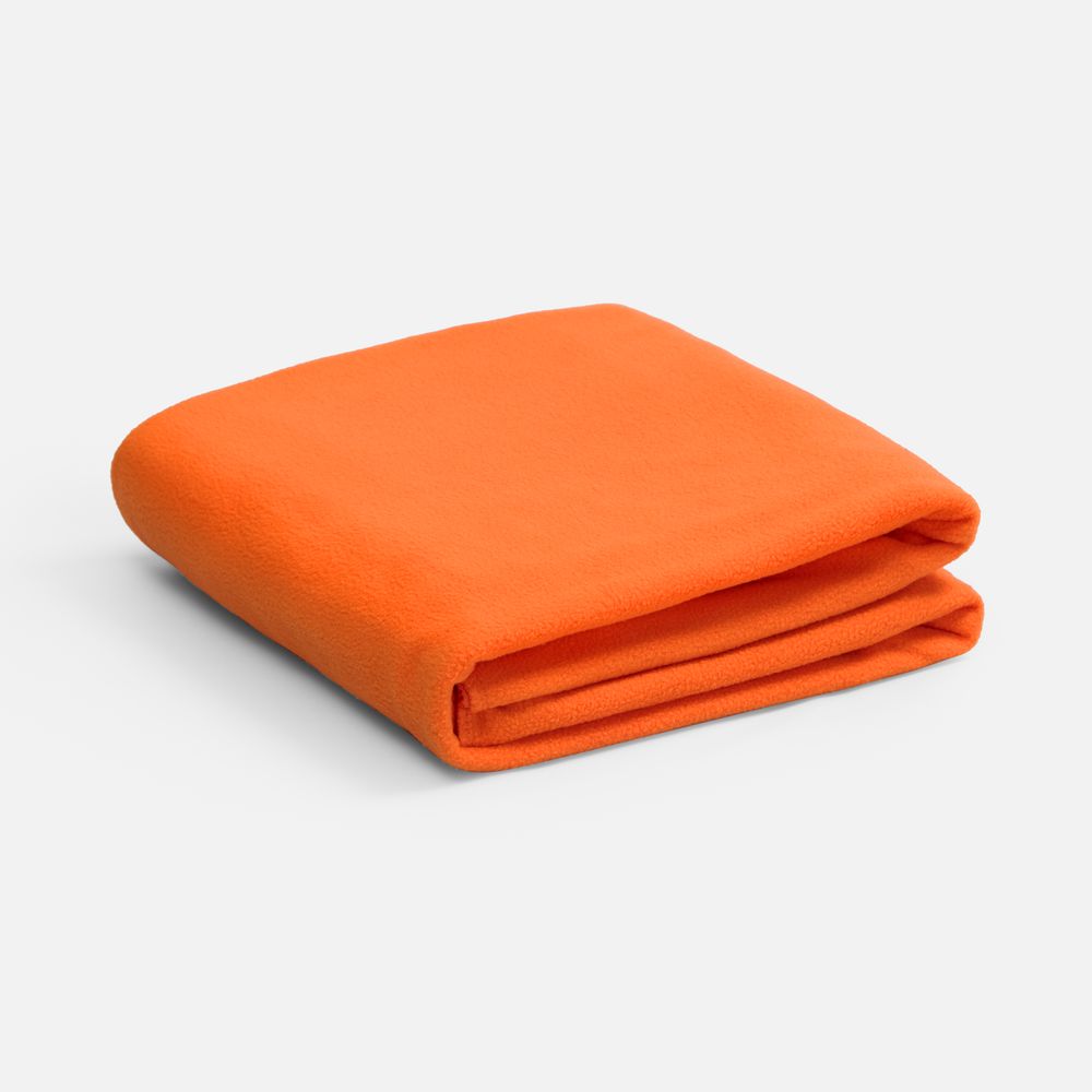 Флисовый плед Warm&Peace XL, оранжевый с логотипом