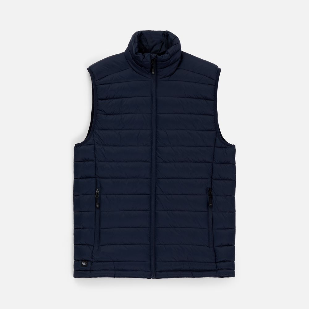 Жилет компактный мужской Stavanger, темно-синий с серым (navy) с логотипом