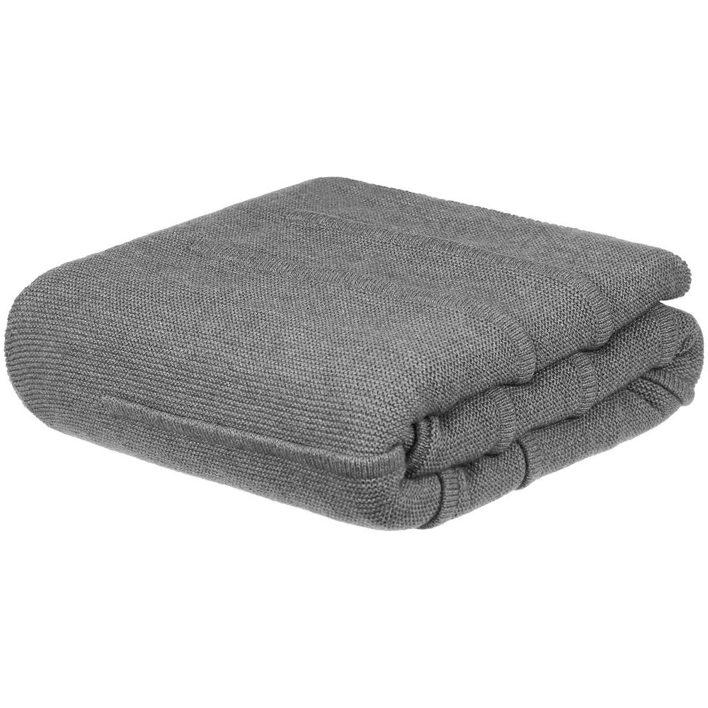 Плед Nessona Alpaca, серый (кварцевый меланж) с логотипом