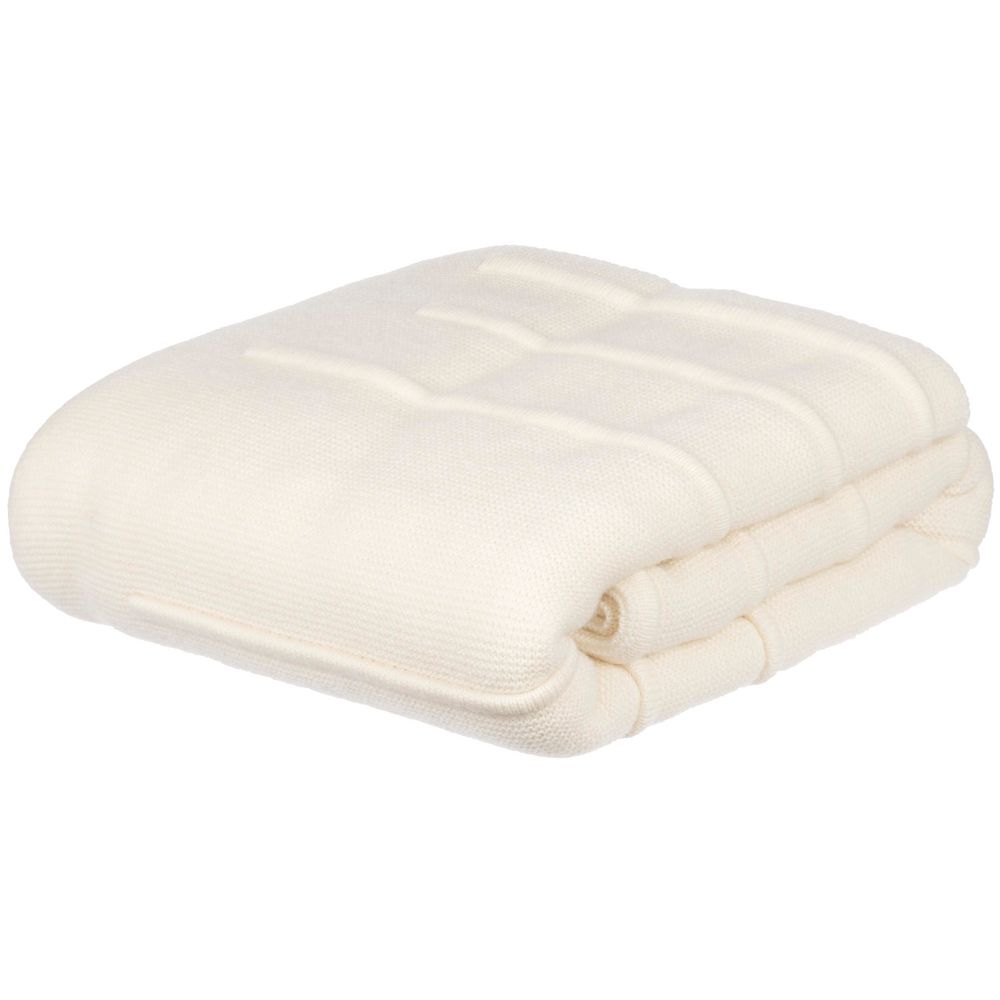 Плед Nessona Alpaca, белый (ванильный) с логотипом