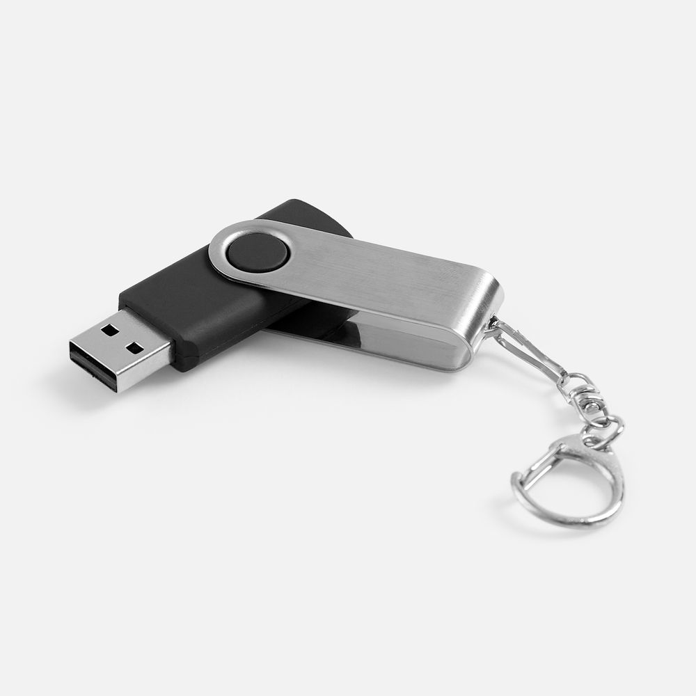 Флешка Twist, черная, 8 Гб с логотипом