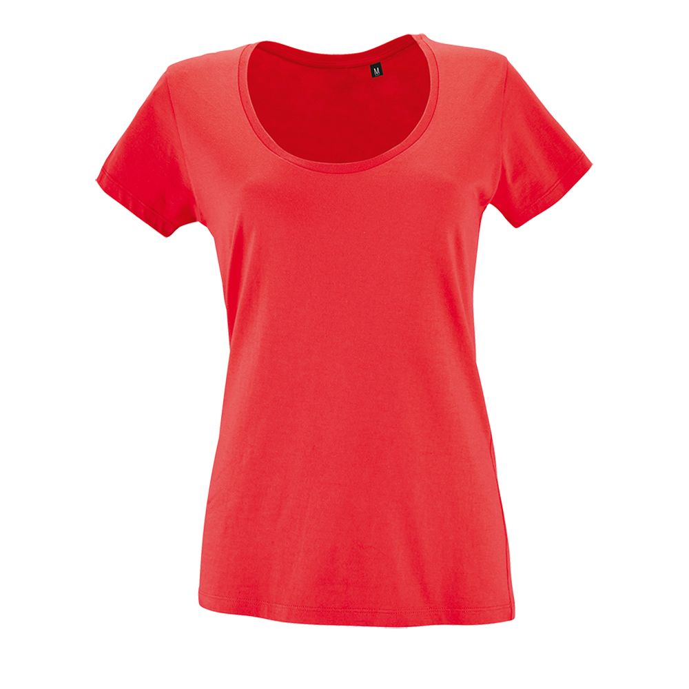 Футболка женская Metropolitan, розовая (коралловая) с логотипом