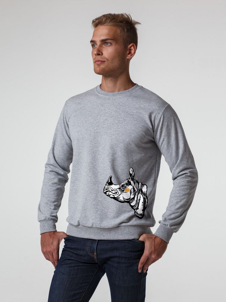 Толстовка NosoRock, серый меланж с логотипом