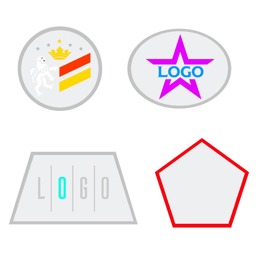 Шеврон из габардина Gabo L, белый с логотипом