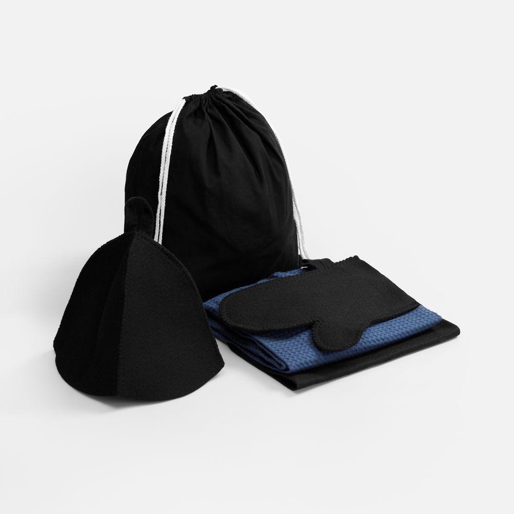 Банный набор Heat Therapy ver.2, мужской, темно-синий с логотипом