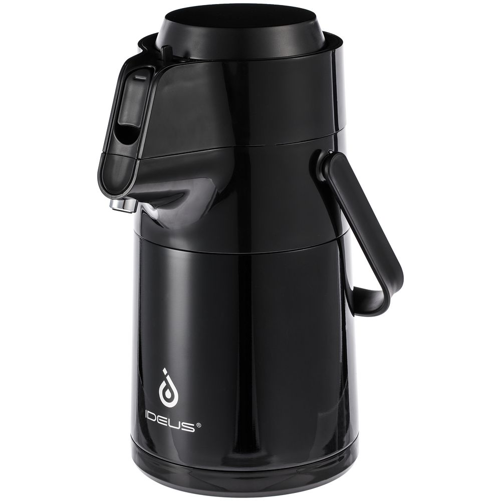 Термос с помпой Jiayi, черный с логотипом