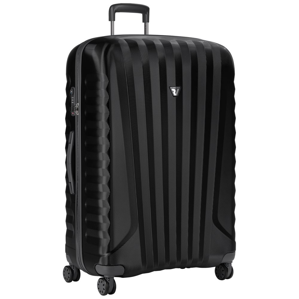 Чемодан Uno Zip Special L, черный с логотипом