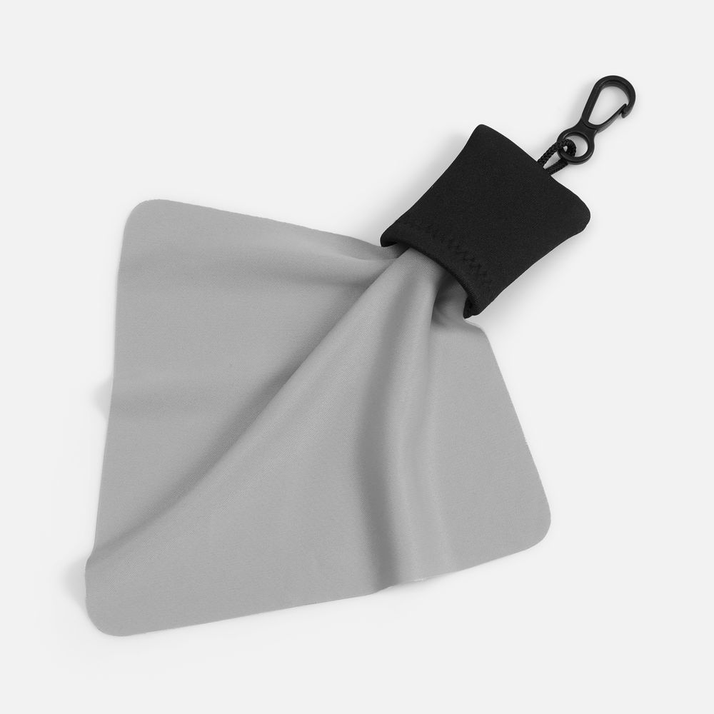 Очищающая салфетка Specta, серая с черным с логотипом