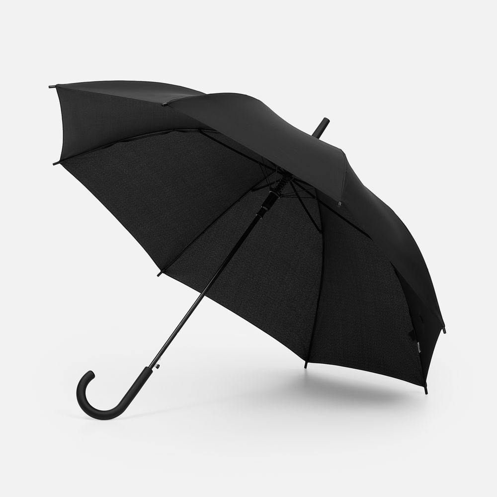 Зонт-трость Jolly Brolly, черный с логотипом