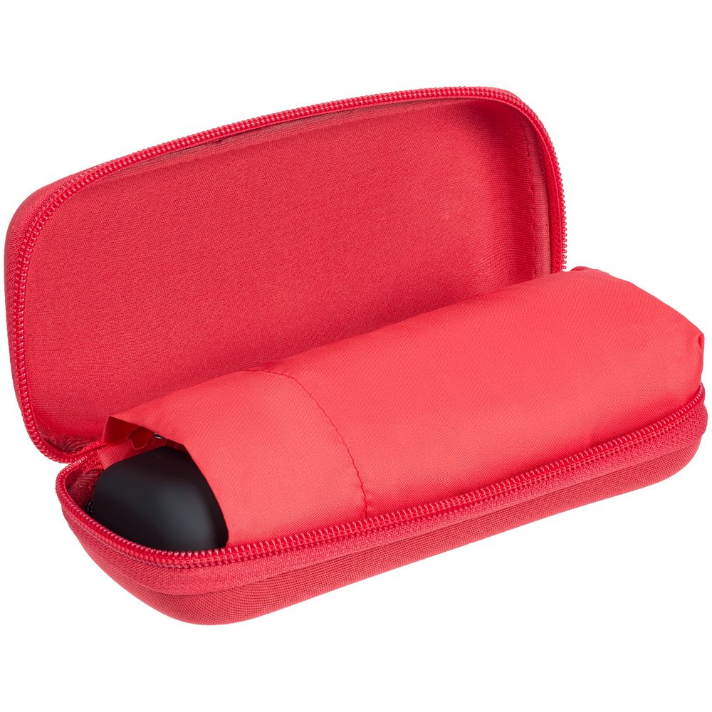 Зонт складной Five, светло-красный с логотипом