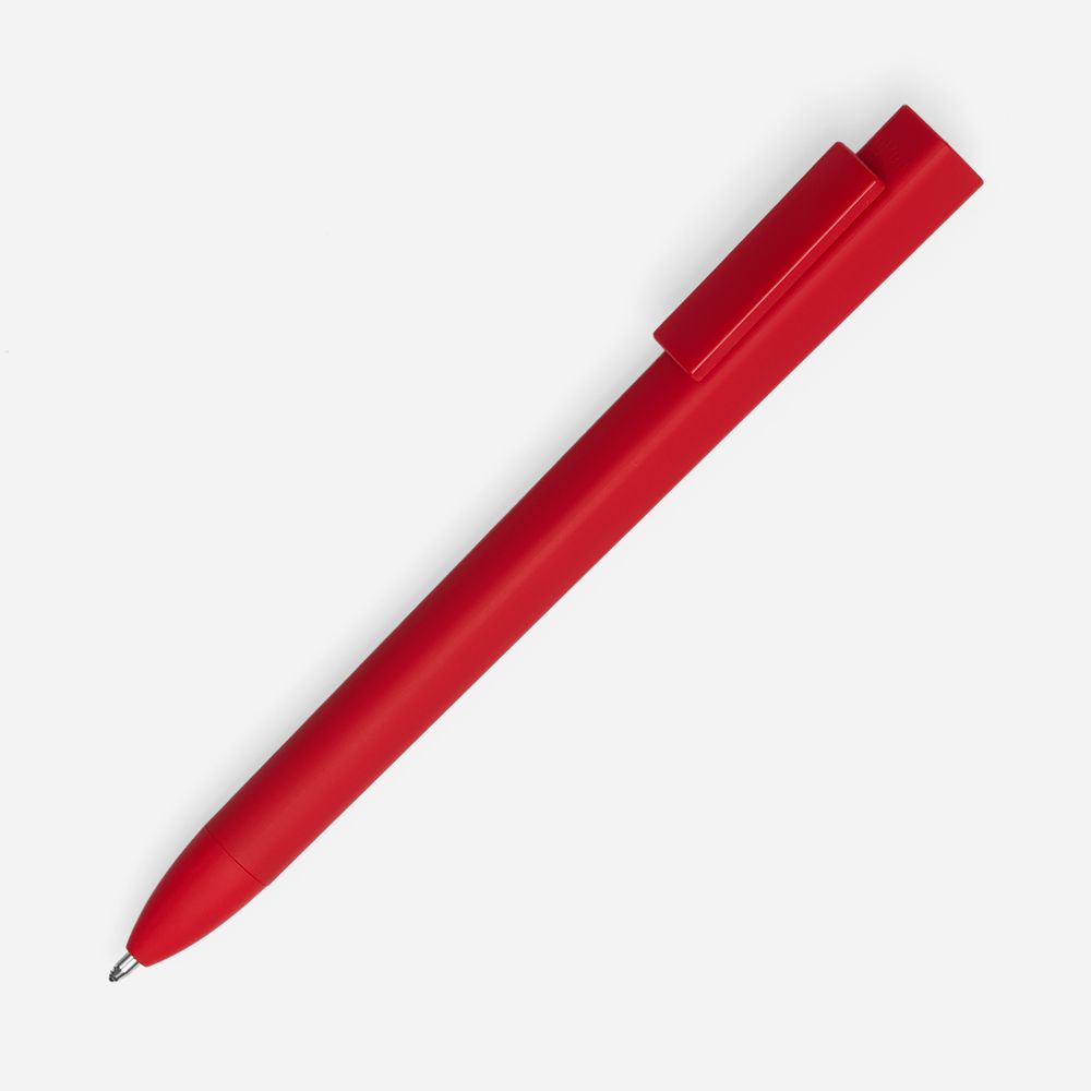 Ручка шариковая Swiper SQ Soft Touch, красная с логотипом