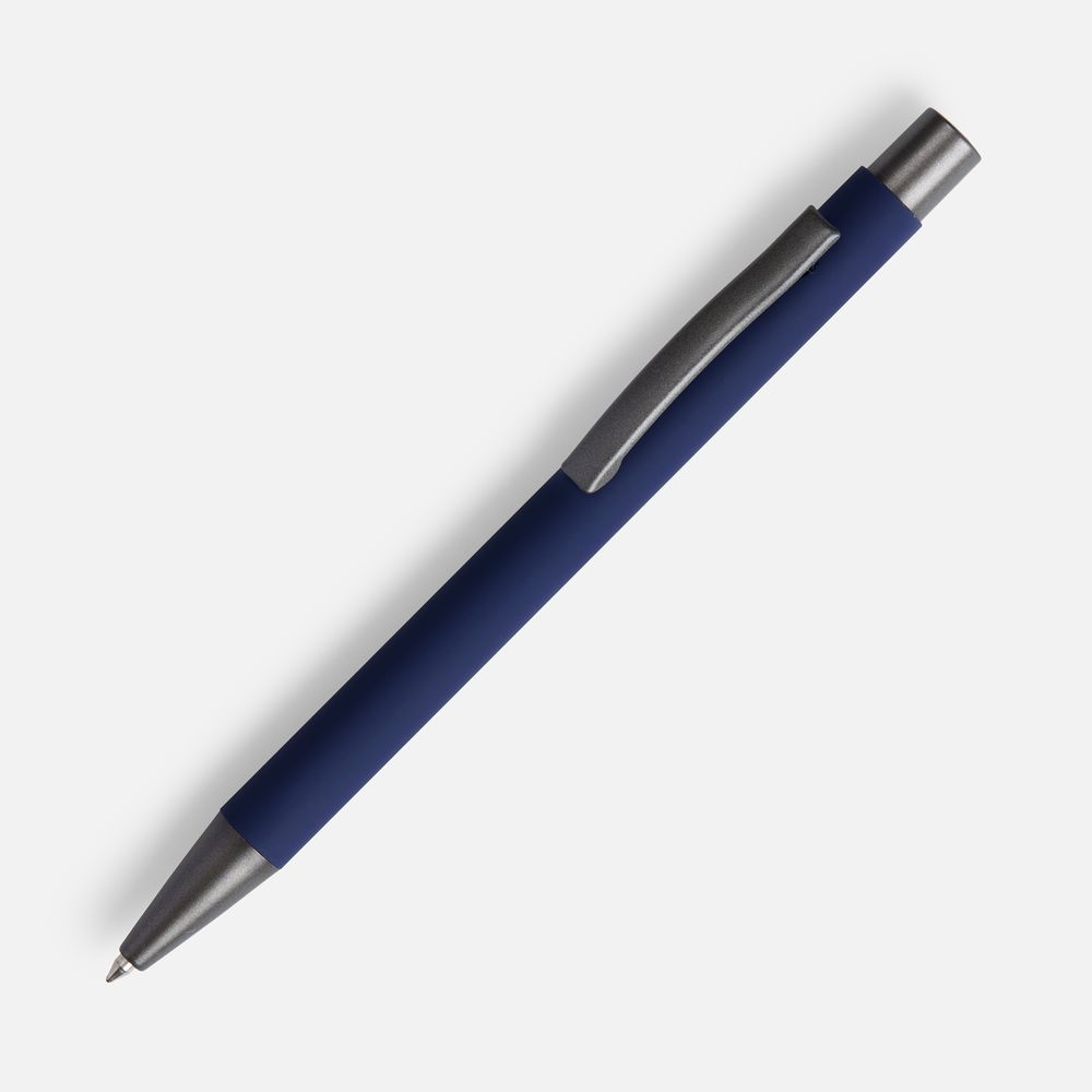 Ручка шариковая Atento Soft Touch, темно-синяя с логотипом