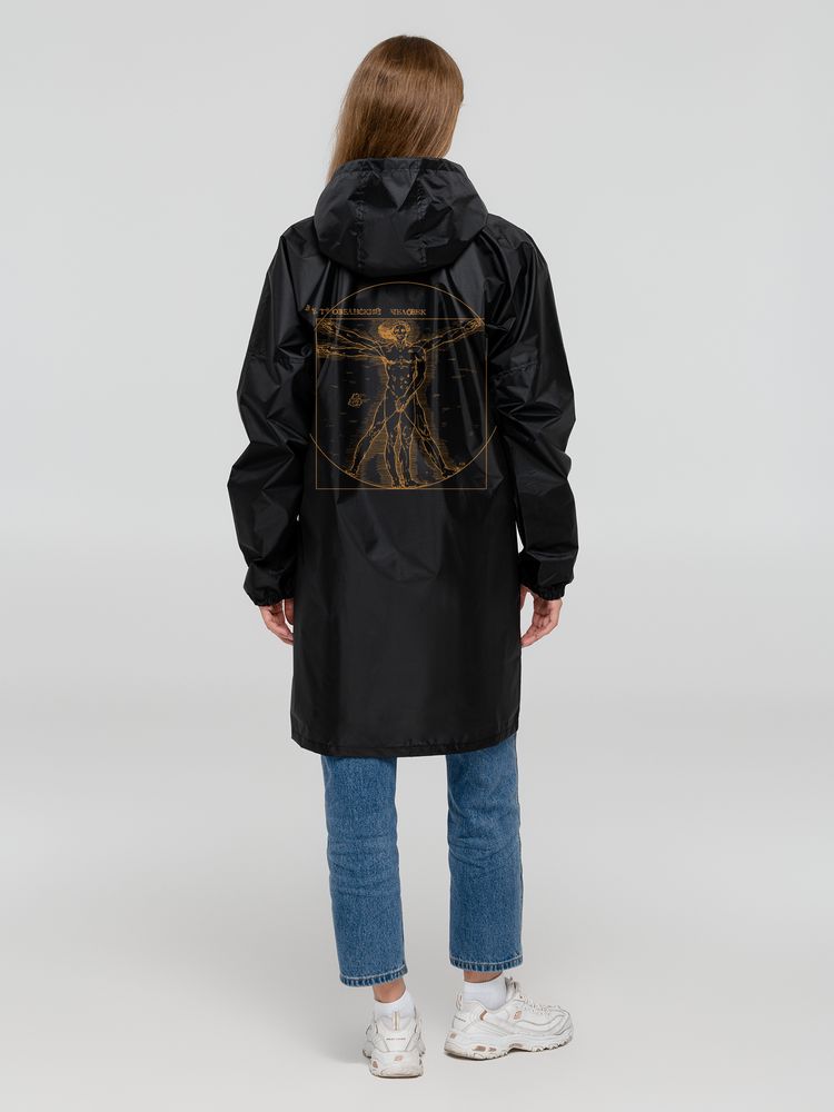 Дождевик «Ветровеанский человек», черный с логотипом