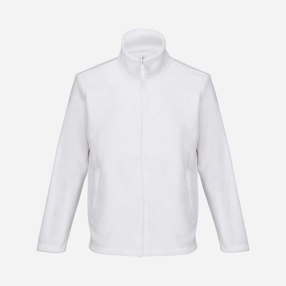 Куртка флисовая унисекс Nitro, белая с логотипом