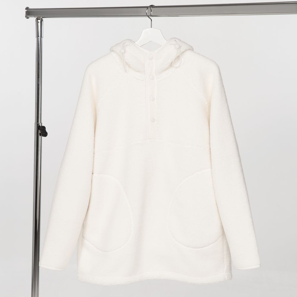 Анорак унисекс Oblako, молочно-белый с логотипом