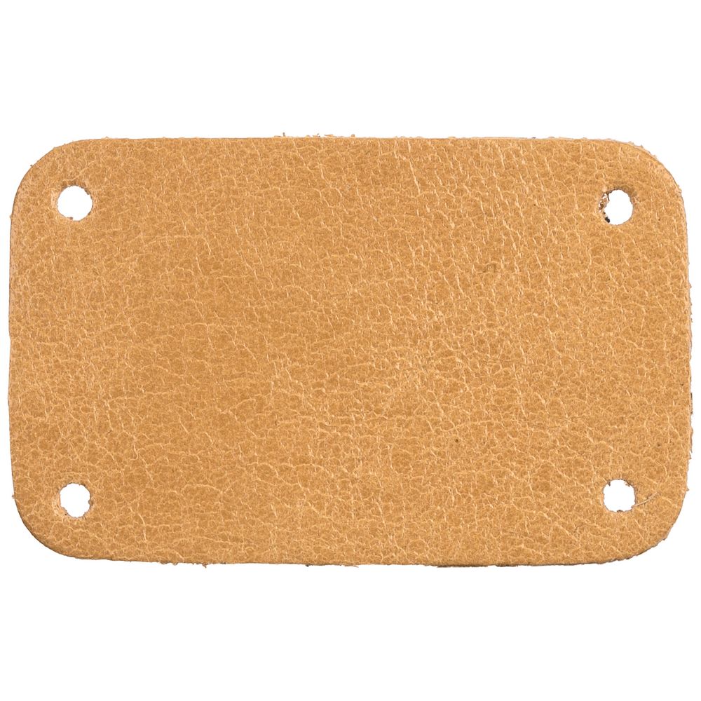 Лейбл кожаный Beta, S, бежевый с логотипом