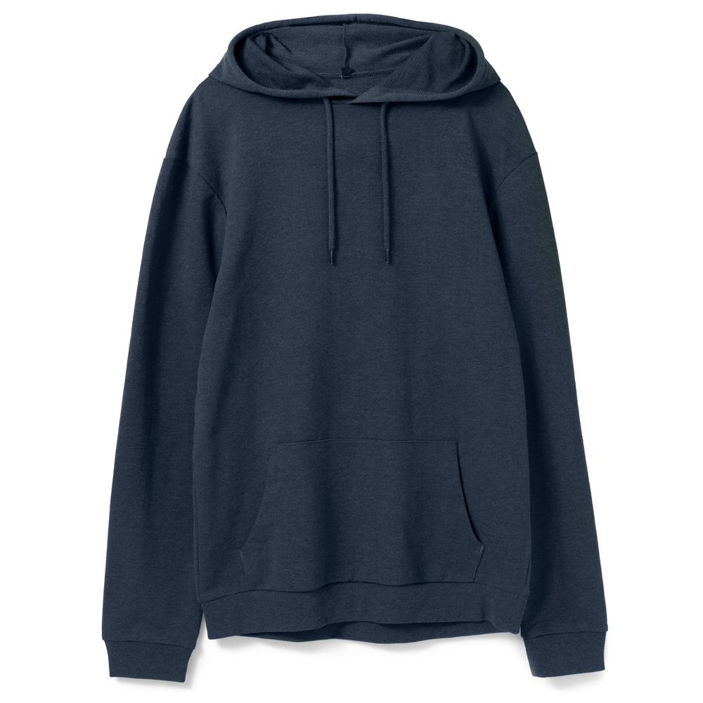 Толстовка с капюшоном унисекс Hoodie, синий меланж с логотипом
