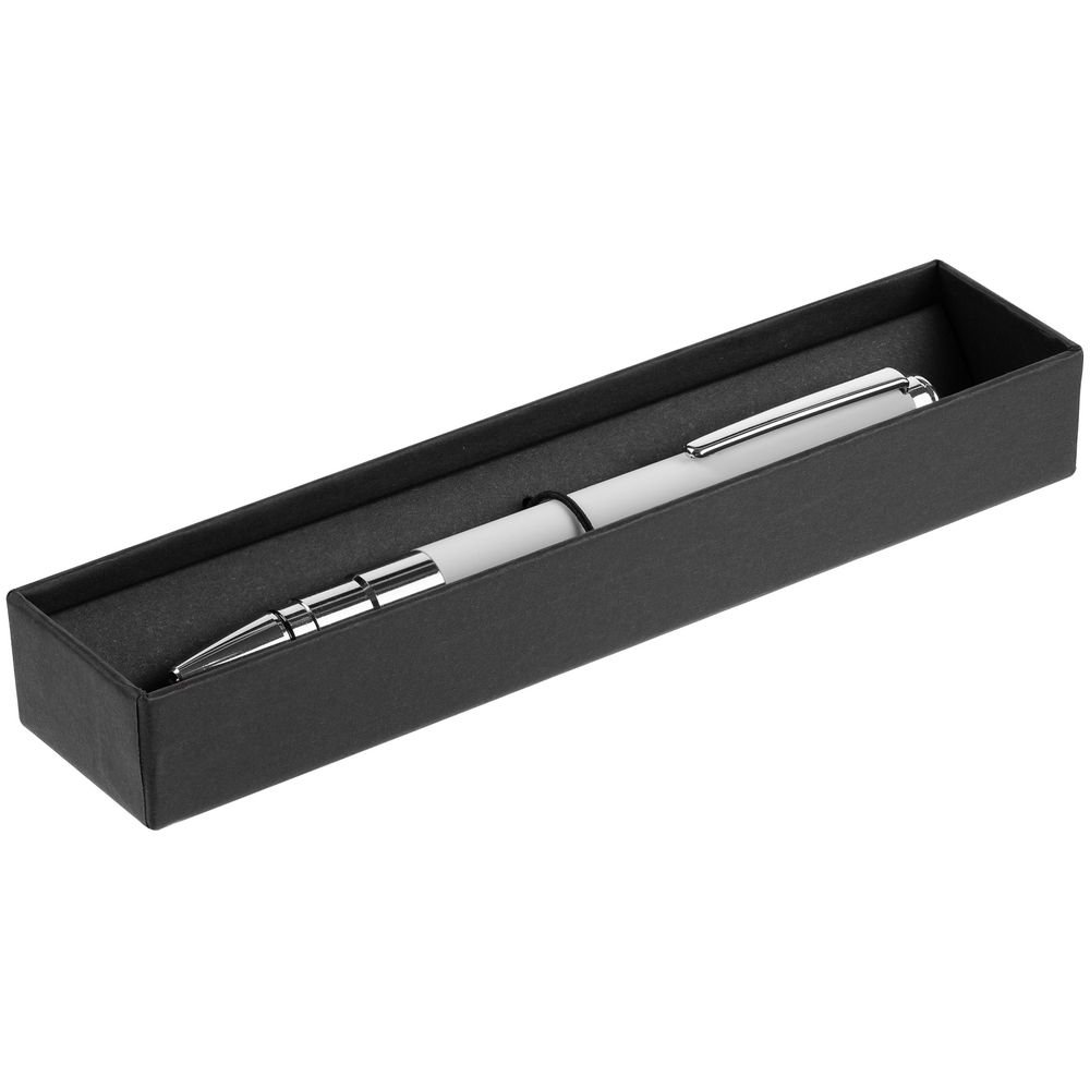 Ручка шариковая Kugel Chrome, белая с логотипом