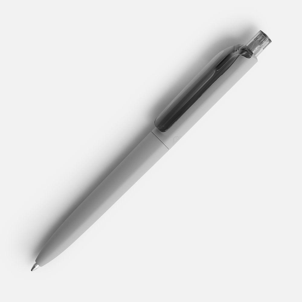 Ручка шариковая Prodir DS8 PRR-T Soft Touch, серая с логотипом